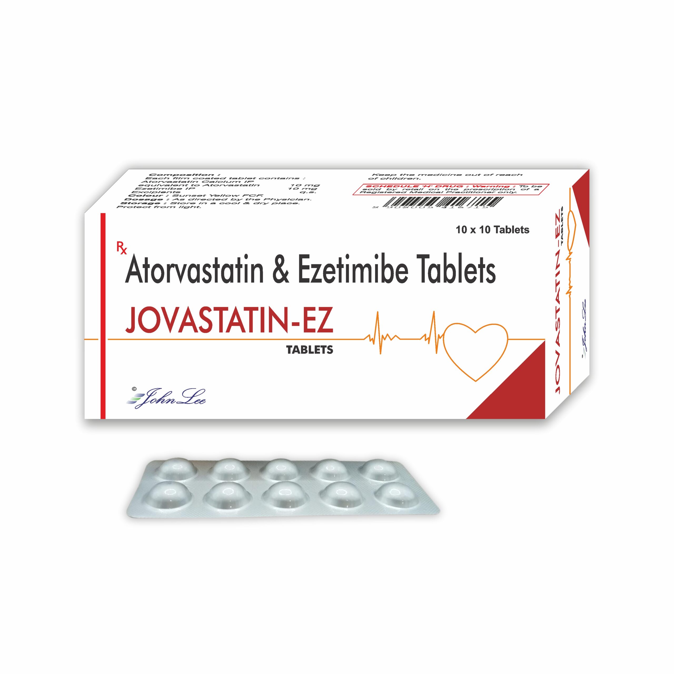 Atorvastatin Ezetimibe 10mg+10mg Tablet