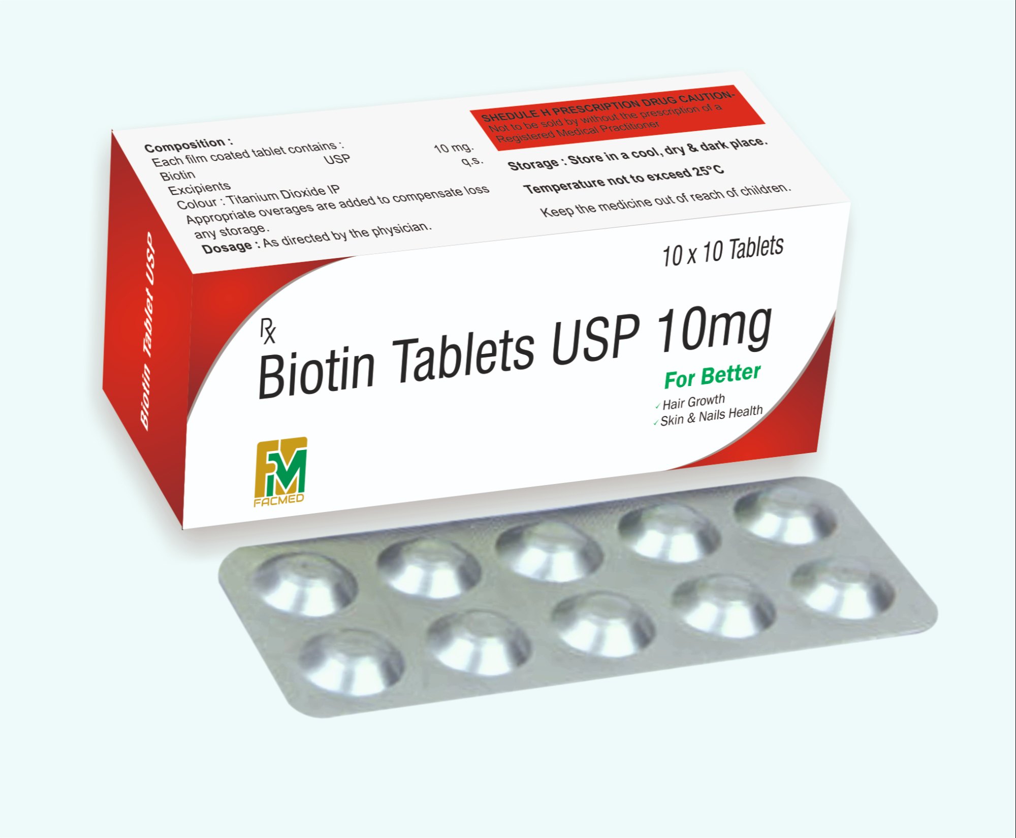 Biotin Tablet 10mg Tablet (15 Tabs Pack)