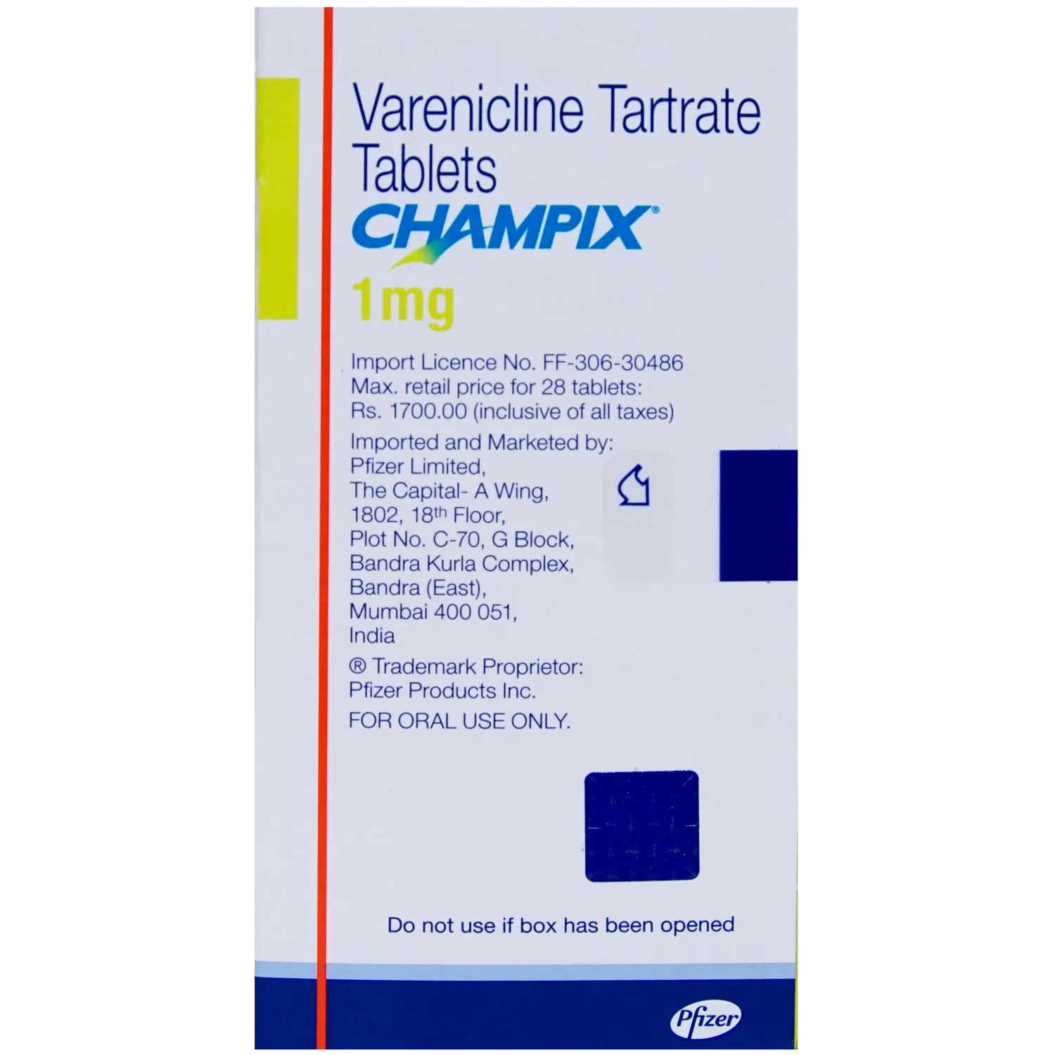 Champix 1mg Tablet